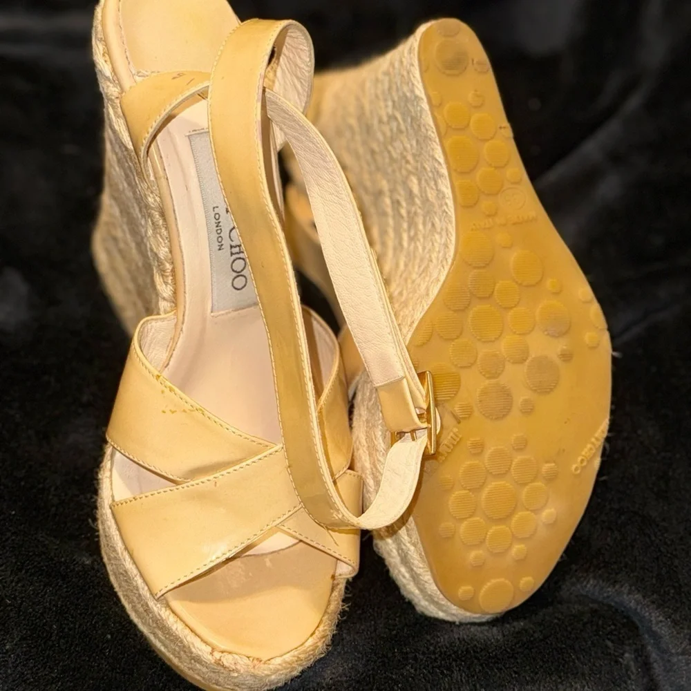 Jimmy Choo Cream Espadrilles with Suede Straps